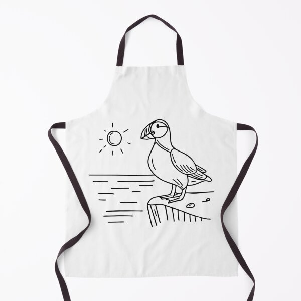 Item preview, A puffin standing on a rocky cliff edge near the ocean designed and sold by rasagamastore.