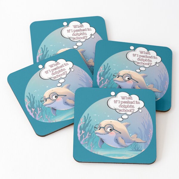 Item preview, Deep Thoughts with Dave the Dolphin – Whimsical Mental Health Sea Art designed and sold by TestudoDesign.