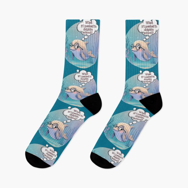 Item preview, Deep Thoughts with Dave the Dolphin – Whimsical Mental Health Sea Art designed and sold by TestudoDesign.