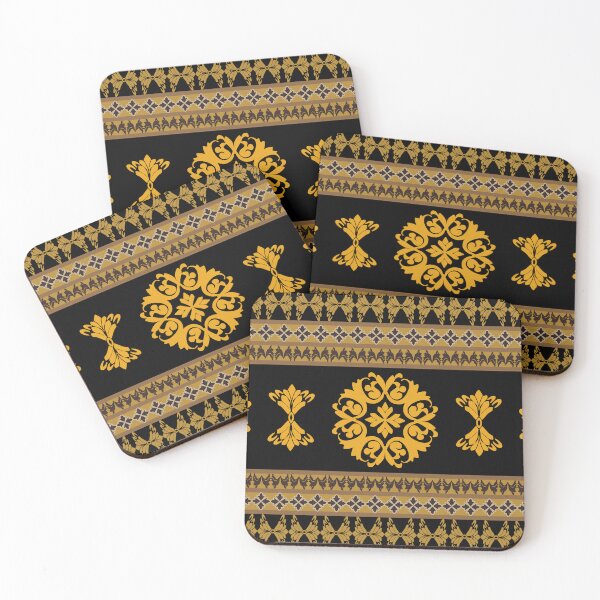 Item preview, Gold and Black Ornate Border Pattern designed and sold by DesignByNui.