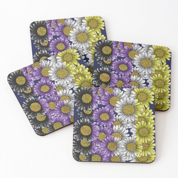 Item preview, Enby Flag Daisies designed and sold by Art by Veya.