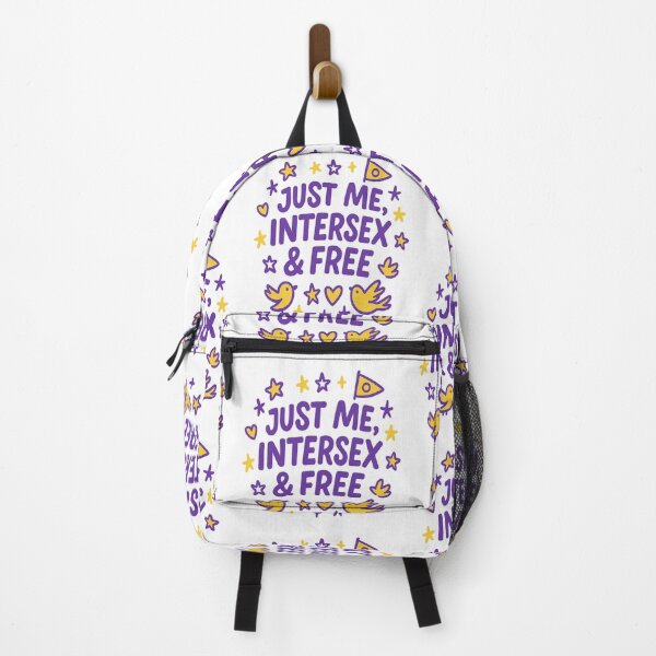 Item preview, Just Me, Intersex & Free – Pride Month Badge with Heart & Doodles designed and sold by Rajasekar.