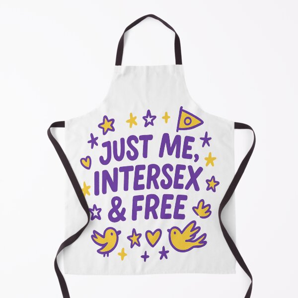 Item preview, Just Me, Intersex & Free – Pride Month Badge with Heart & Doodles designed and sold by Rajasekar.