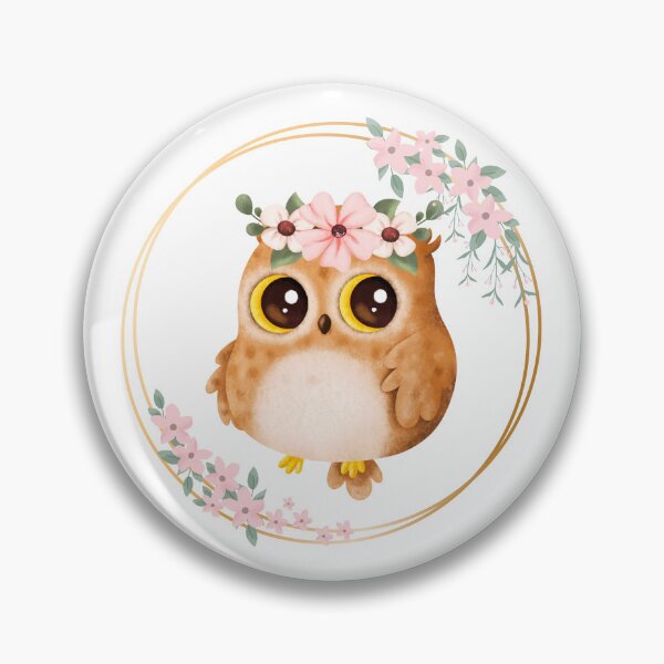 Item preview, Owl with flower wreath – Floral animal design in a flower circle designed and sold by CreativeLifeMe.