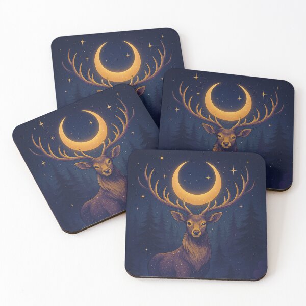 Item preview, Lunar Deer – Celestial Fantasy Art - Cosmic Core designed and sold by Domci.