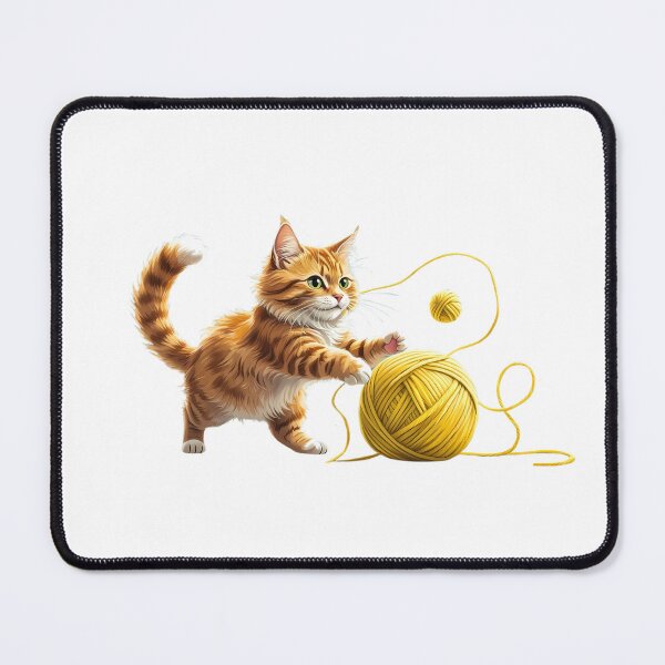 Item preview, Playful Kitten with Yarn Ball - Cute Animal Design designed and sold by HelloSol!.