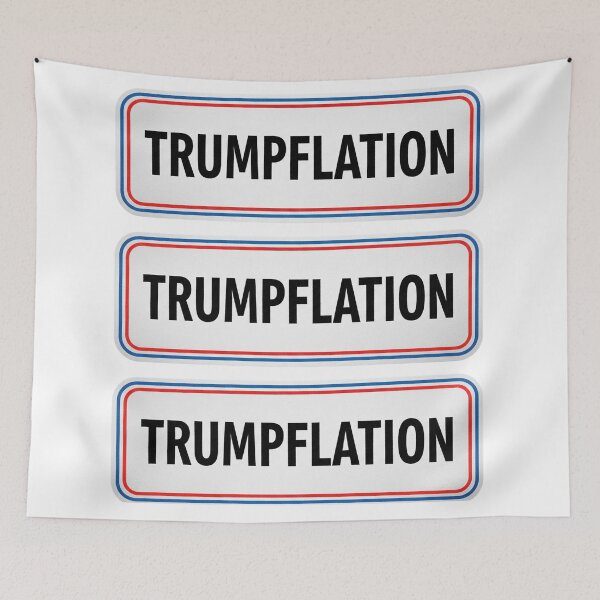 Item preview, Trumpflation Repeating Signs with Red Blue Border Pattern designed and sold by Owcomm.