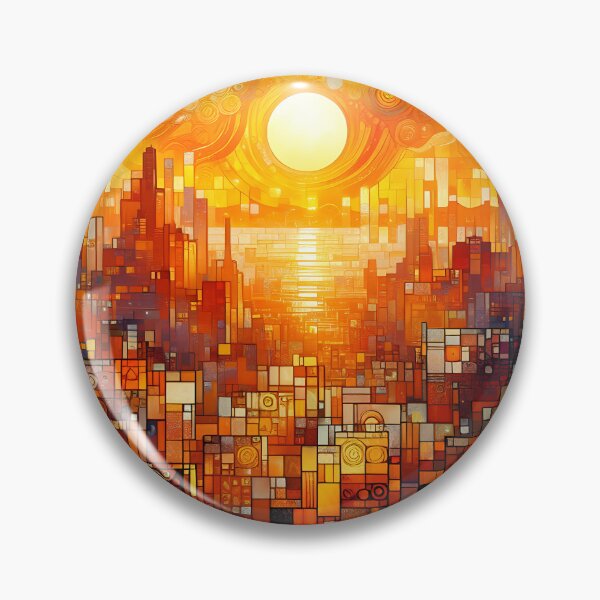 Item preview, Empire of Light | Geometric Sunrise Over Manhattan designed and sold by Stoneflower-Art.