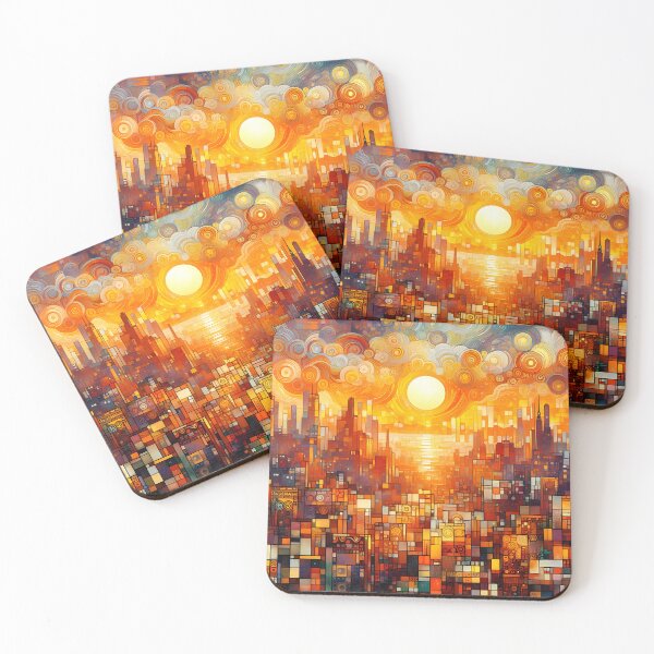 Item preview, Empire of Light | Geometric Sunrise Over Manhattan designed and sold by Stoneflower-Art.