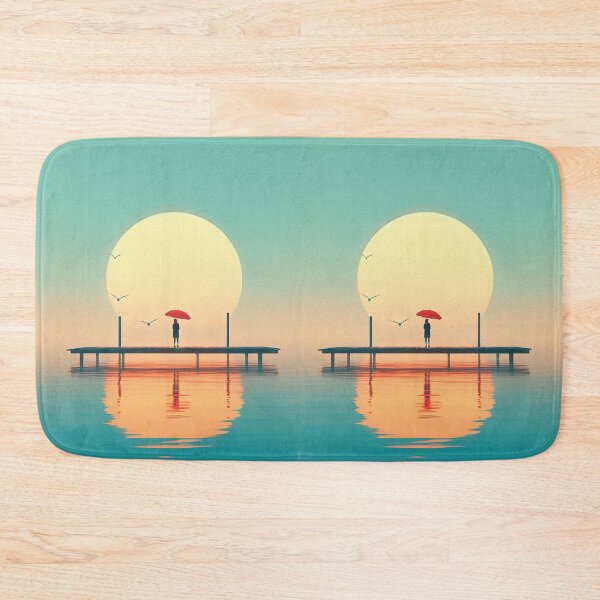 Item preview, Surreal scene with a giant sun orange designed and sold by illustroken.