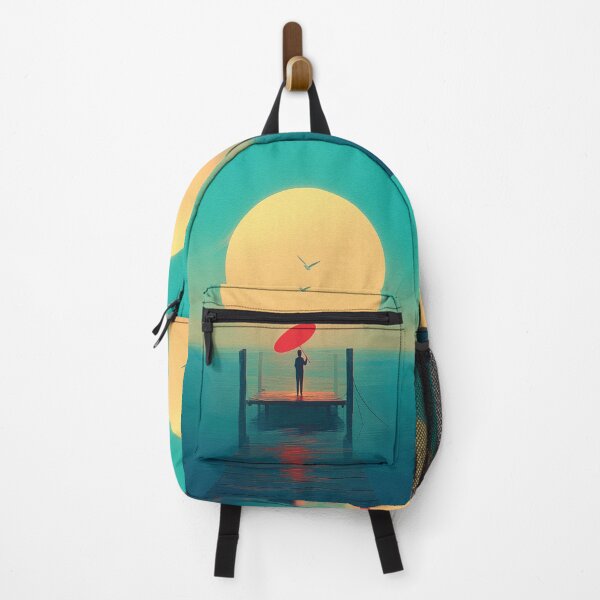 Item preview, Surreal scene with a giant sun orange designed and sold by illustroken.