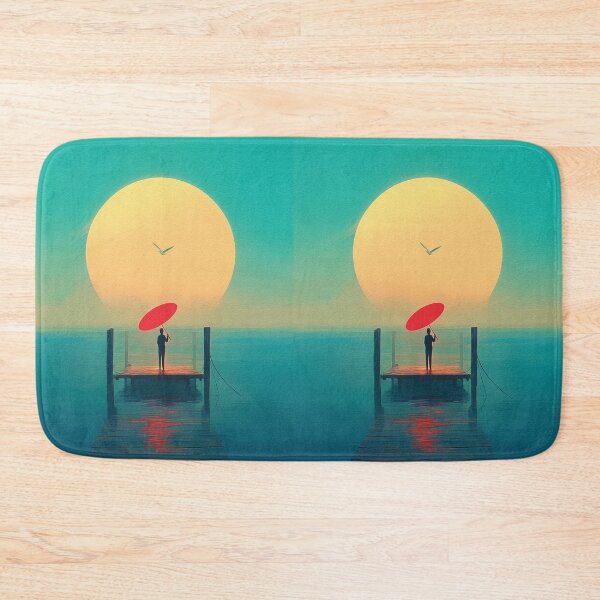 Item preview, Surreal scene with a giant sun orange designed and sold by illustroken.