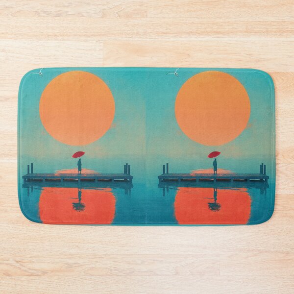 Item preview, Surreal scene with a giant sun orange designed and sold by illustroken.