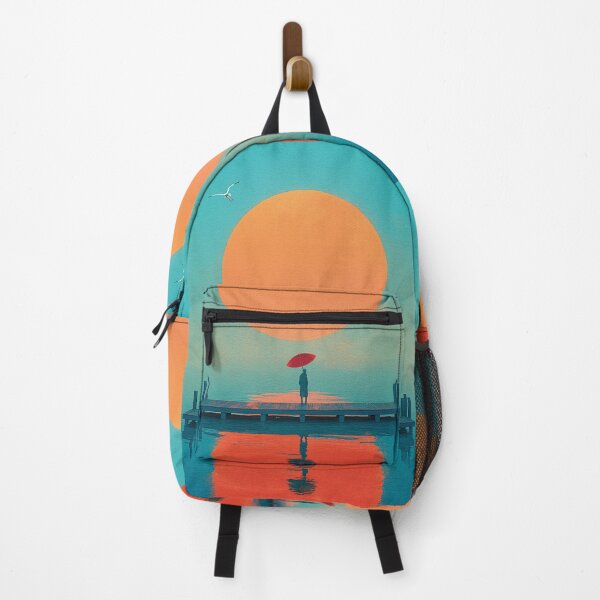 Item preview, Surreal scene with a giant sun orange designed and sold by illustroken.