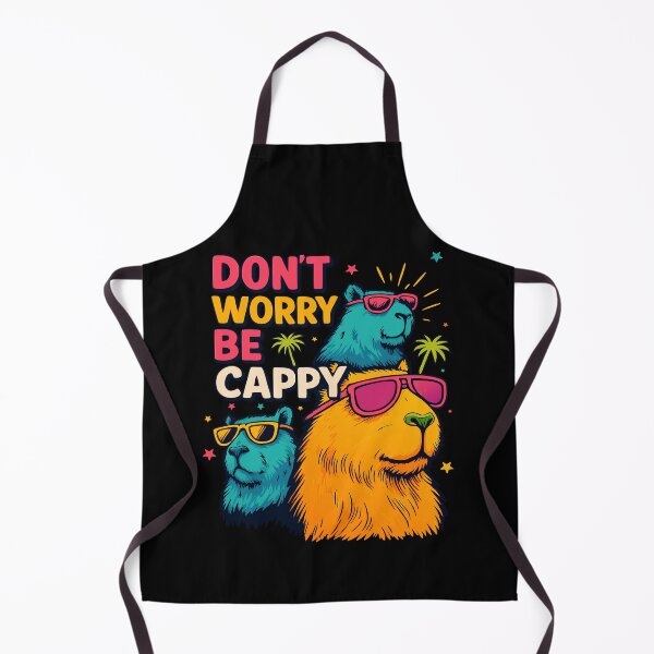 Item preview, Don’t Worry Be Cappy – Funny Retro Capybara Sunglasses Meme designed and sold by JesterKrewArt.