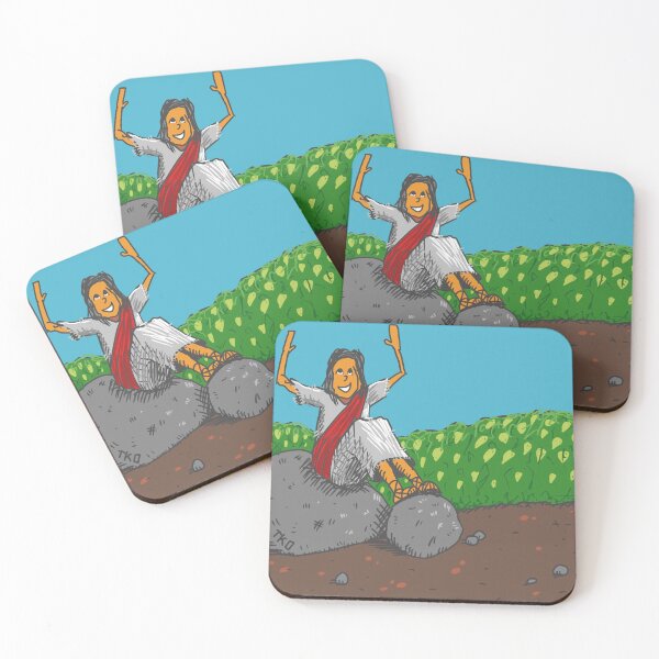 Item preview, A Cartoony Happy Jesus sitting on a rock designed and sold by The Beauty of God.
