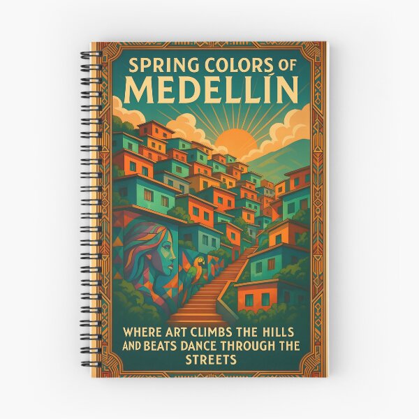 Item preview, Art Deco Medellín: Sunset Over Comuna 13 Murals in Colombia designed and sold by Cosmopolis.