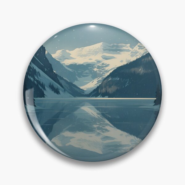 Item preview, Lake Louise Canada Art Deco Winter Scene – Vintage Morning Stillness designed and sold by Cosmopolis.