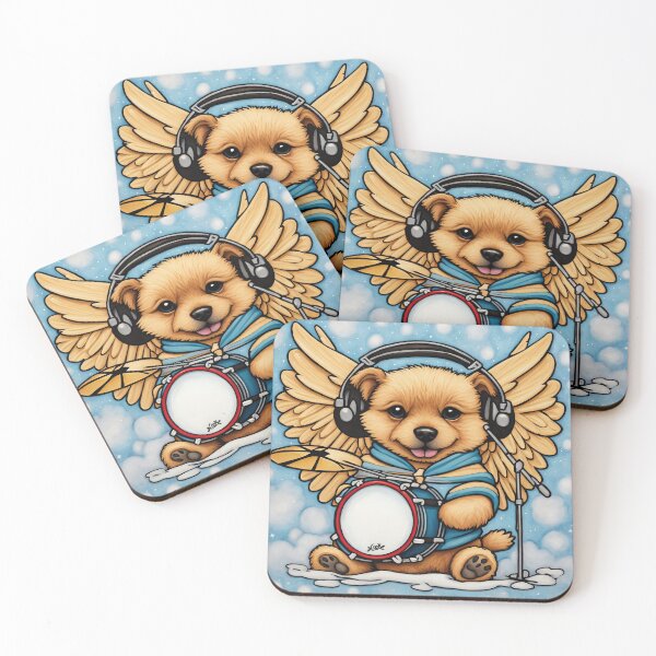 Item preview, Puppy as an Angel with wings Playing a Drum designed and sold by Colin Bentham.