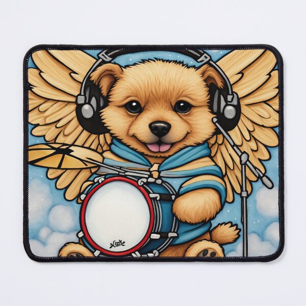 Item preview, Puppy as an Angel with wings Playing a Drum designed and sold by Colin Bentham.