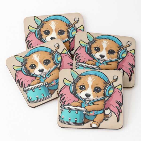 Item preview, Puppy as an Angel with wings Playing a Drum designed and sold by Colin Bentham.