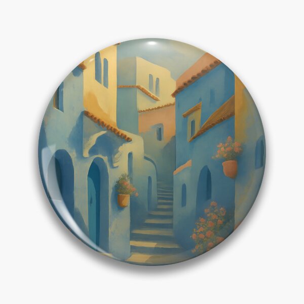 Item preview, Chefchaouen Morocco Art Deco Travel Scene – Blue Medina & Rif Mountains designed and sold by Cosmopolis.