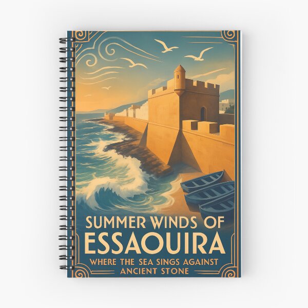 Item preview, Essaouira Morocco Coastal Ramparts in Vintage Art Deco Style designed and sold by Cosmopolis.