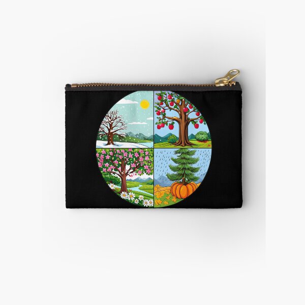 Item preview, Vibrant Seasonal Four Quadrant Sticker – Spring, Summer, Fall, and Winter Cartoon Illustration designed and sold by FestivityFinds.