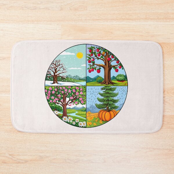 Item preview, Vibrant Seasonal Four Quadrant Sticker – Spring, Summer, Fall, and Winter Cartoon Illustration designed and sold by FestivityFinds.