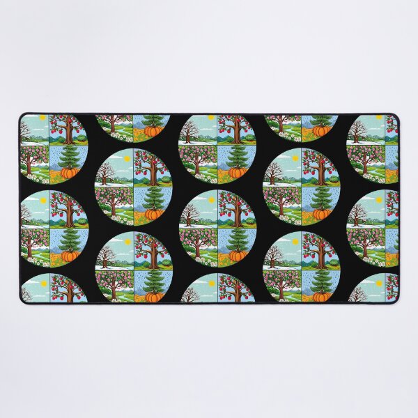 Item preview, Vibrant Seasonal Four Quadrant Sticker – Spring, Summer, Fall, and Winter Cartoon Illustration designed and sold by FestivityFinds.