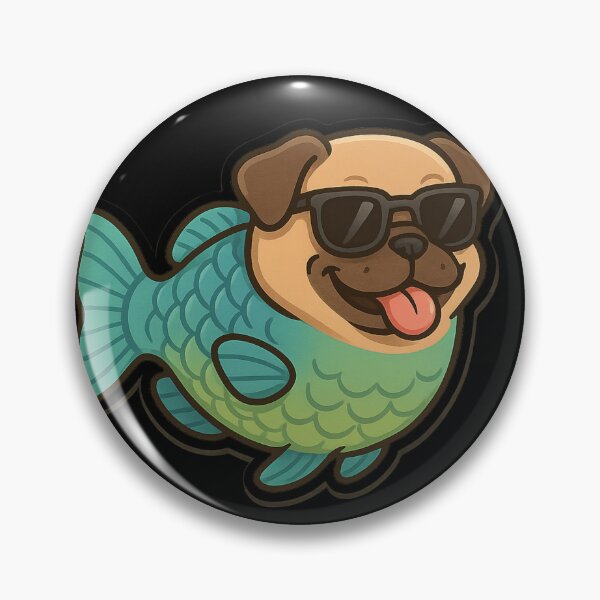 Item preview, Parrot Fish with a Funny Pug Head designed and sold by DamioPolArt.