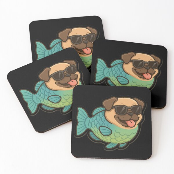 Item preview, Parrot Fish with a Funny Pug Head designed and sold by DamioPolArt.