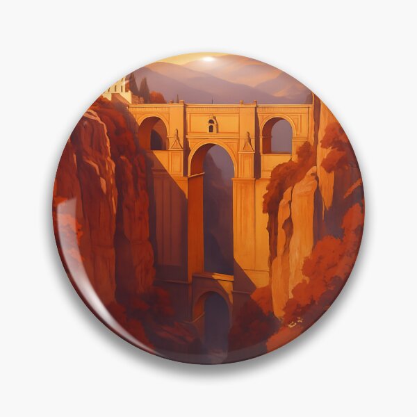 Item preview, Art Deco Ronda Spain – Puente Nuevo Bridge in Autumn Light designed and sold by Cosmopolis.