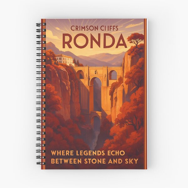 Item preview, Art Deco Ronda Spain – Puente Nuevo Bridge in Autumn Light designed and sold by Cosmopolis.