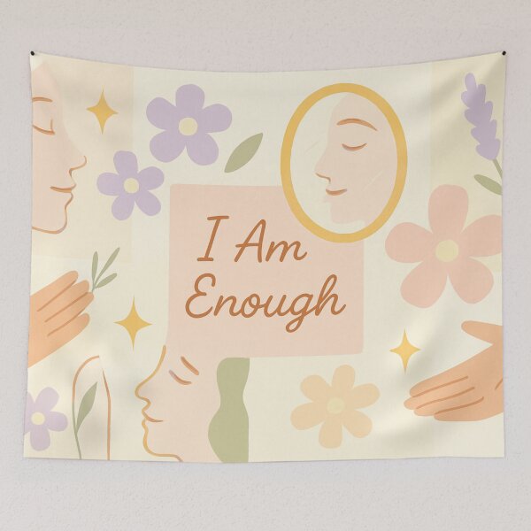 Item preview, “I Am Enough – Pastel Healing Collage designed and sold by EuphoriaWithin.