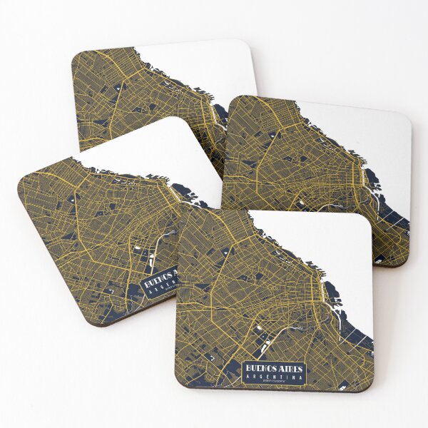 Item preview, Buenos Aires City Map of Argentina - Gold Art Deco designed and sold by deMAP.