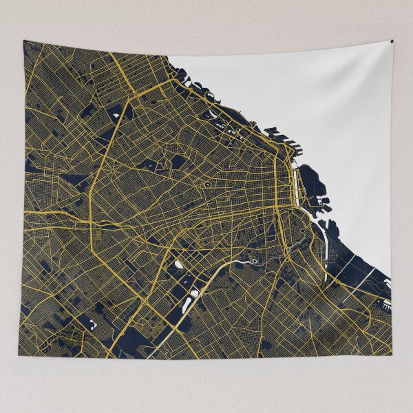 Item preview, Buenos Aires City Map of Argentina - Gold Art Deco designed and sold by deMAP.