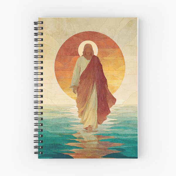 Item preview, Jesus Walks on Water Art – Christian Minimalist designed and sold by FaithArtCrea.