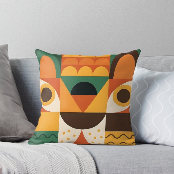 Item preview, Geometric Lion Face in Vibrant Colors - Abstract Animal Art Canvas Print designed and sold by FestivityFinds.