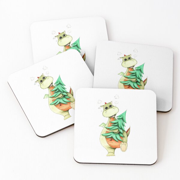 Item preview, Cute happy green dragon with Christmas  designed and sold by MilediVinter.