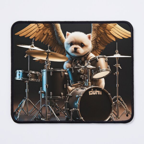 Item preview, Puppy as an Angel with wings Playing a Drum designed and sold by Colin Bentham.