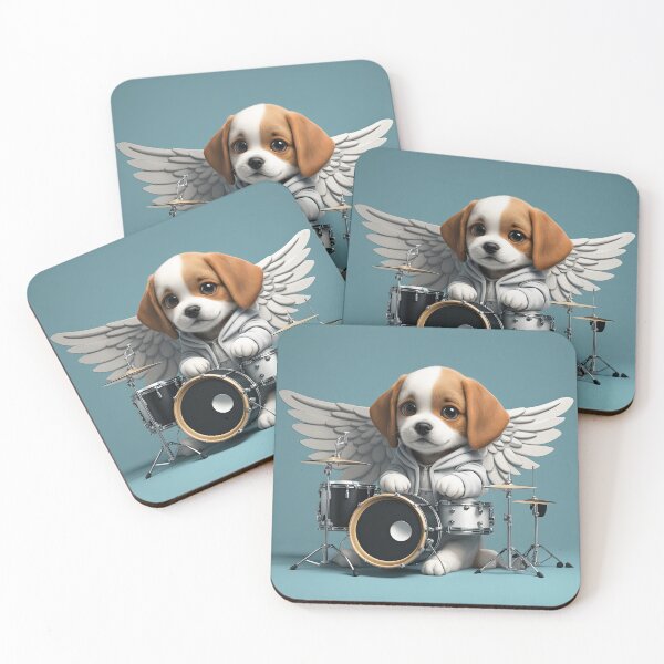 Item preview, Puppy as an Angel with wings Playing a Drum designed and sold by Colin Bentham.