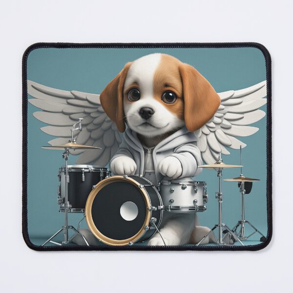 Item preview, Puppy as an Angel with wings Playing a Drum designed and sold by Colin Bentham.