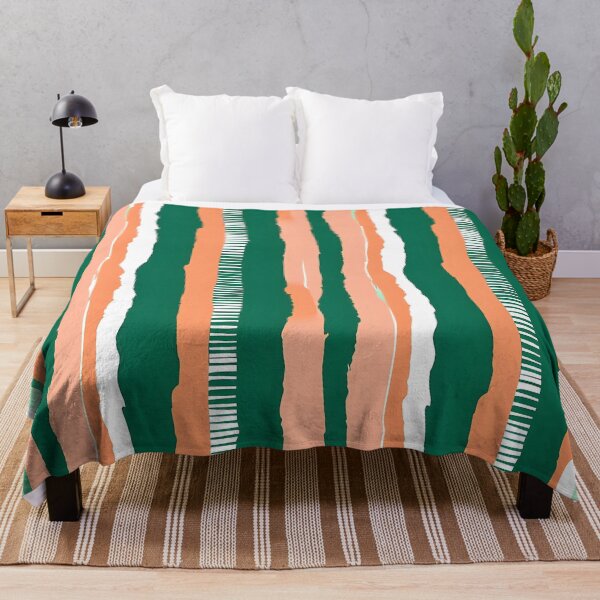 Item preview, Vibrant Geometric Stripes in Forest Green and Peach - Modern Abstract Pattern Canvas Print designed and sold by FestivityFinds.