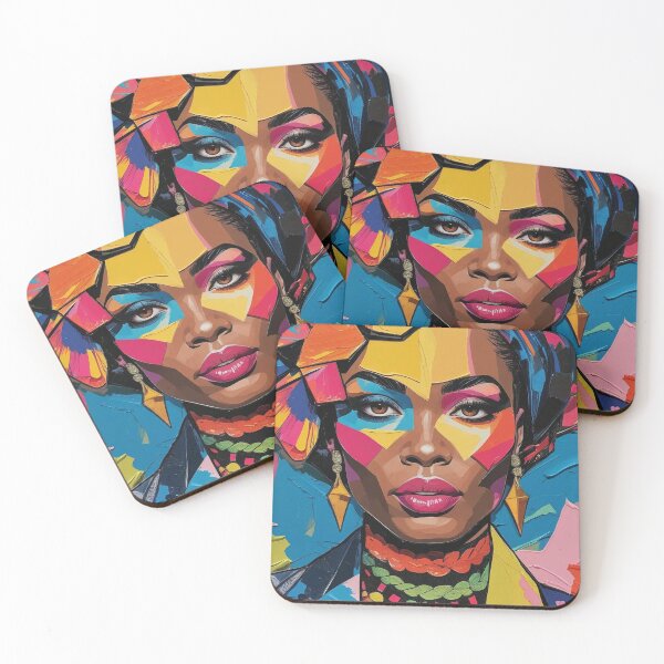 Item preview, Vibrant Abstract Portrait of a Woman with Bold Colors and Geometric Patterns designed and sold by Rue Market.