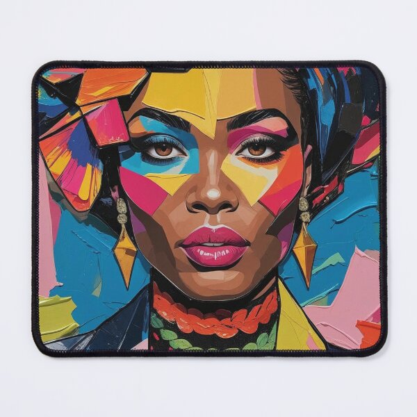 Item preview, Vibrant Abstract Portrait of a Woman with Bold Colors and Geometric Patterns designed and sold by Rue Market.