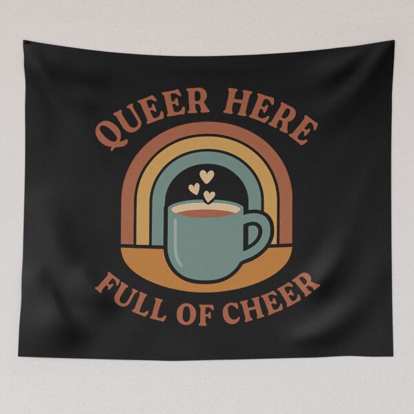Item preview, Queer Here Full Of Cheer: Cozy Pride LGBTQ Aesthetic Art designed and sold by elynne9.