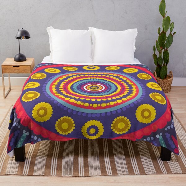 Item preview, Vibrant Mandala Design in Dot Painting Style – Colorful Circular Pattern Canvas Print designed and sold by FestivityFinds.