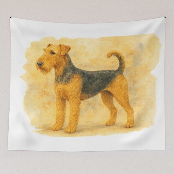Item preview, Airedale Terrier colored designed and sold by Airedaleandwell.