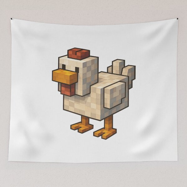 Item preview, Pixel Chicken – Proud Bird in Blocky Retro Style designed and sold by Kubala.